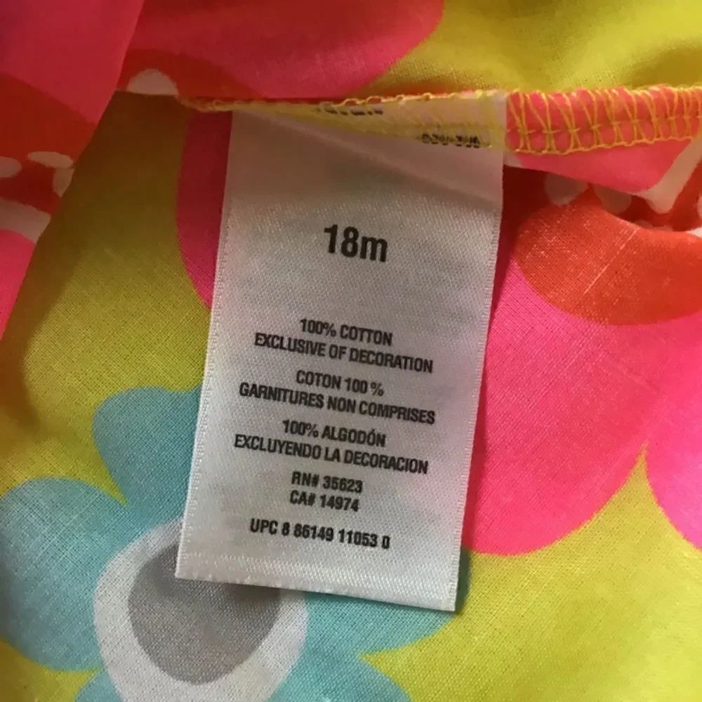 Carters Neon Floral Print Button Bib Tank Top - Picture 4 of 7